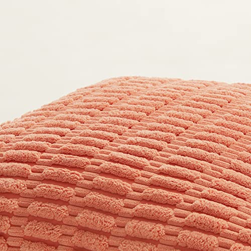 4 Packs Decorative Throw Pillow Covers for Living Room Couch Bed (18" x 18" (Pack of 4) / Coral)