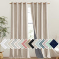 Cream 100% Blackout Linen Curtains 102 inch Long Burg for Living Room (52"W x 102"L (Pack of 2) / Cream)