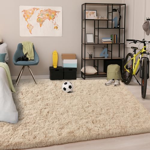 Soft Area Rugs for Bedroom Living Room Plush Fluffy Rug 3x5 Feet (Camel / 3' x 5' (Rectangular))