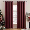 Wine Red Blackout Bedroom Curtains Drapes 72 Inch Long 52"x72" (Wine Red / 52"W x 72"L (Pack of 2))