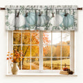 Fall Thanksgiving Kitchen Curtains Valances and Tiers 53 x 18 Inch (Blue / 54"W x 18"L (Pack of 3))