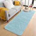 2x8 Machine Washable Runner Rugs for Hallway (2x8 Ft / Light Blue)