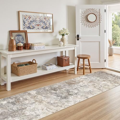 2x8 Washable Runner Rug for Hallway (Brown Grey / 2' x 8' (Runner))