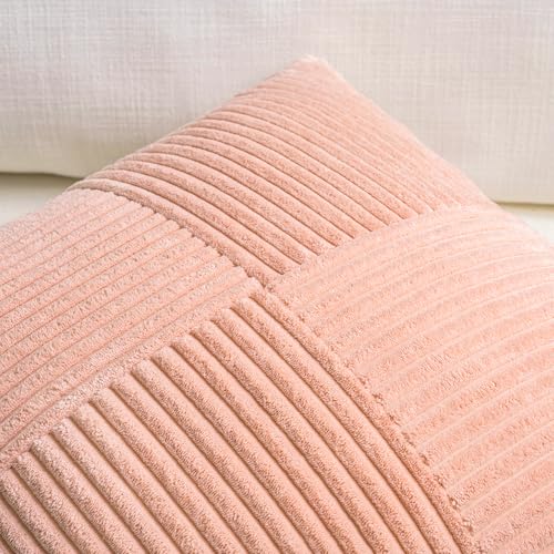 2 Packs Peach Samll Decorative Throw Pillow Covers 14x14 Inch with for Couch Bed Sofa (Peach / 14" x 14" (Pack of 2))