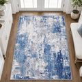 Washable 3'x5' Abstract Area Rug for Living Room Blue Gray (Blue/Gray / 3' x 5' (Rectangular))