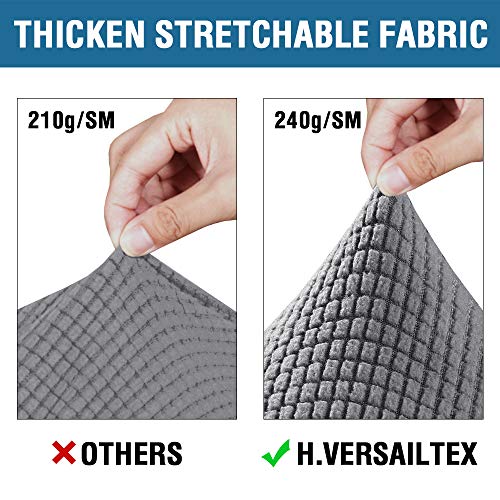 4 Piece Stretch Sofa Covers for 3 Cushion Couch Covers for Living Room Furniture Slipcovers (Large / Grey)