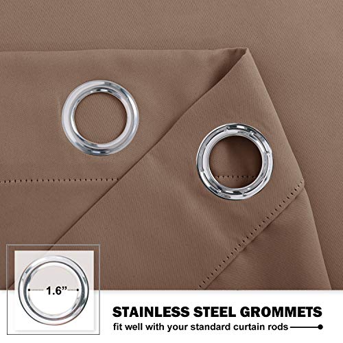 Short Curtains Blackout Curtains for Half Nursery Window (Cappuccino / 42"W x 36"L (Pack of 2))