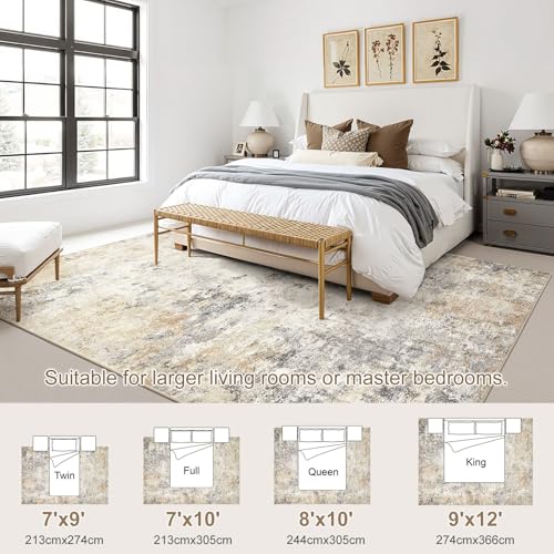 7x9 Area Rug Living Room Rugs (Golden Grey / 7' x 9' (Rectangular))
