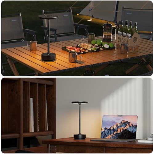2 Pack Rechargeable Table Lamps Cordless (Diamond Black-2)