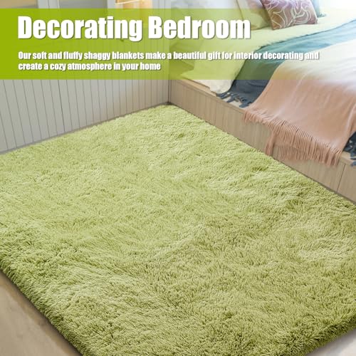 9x12 Fluffy Area Rugs for Living Room Bedroom (Grass Green / 9' x 12' (Rectangular))