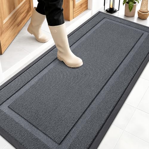 Front Door Mat Outside 59x23 (Charcoal Gray / 59" x 23")