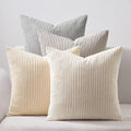 4 Packs Neutral Decorative Throw Pillows Covers 18x18 Inch for Living Room Couch Bed Sofa (Neutral / 18" x 18" (Pack of 4))