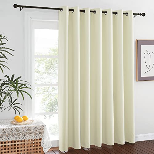 Blackout Sliding Door Curtains for Bedroom (Beige / 100"W x 84"L (Pack of 1))