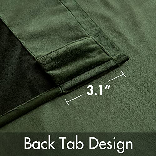 Velvet Curtains 52x92 inches 2 Panels Olive Green Blackout Curtains (Olive Green / 52"W x 92"L (Pack of 2))