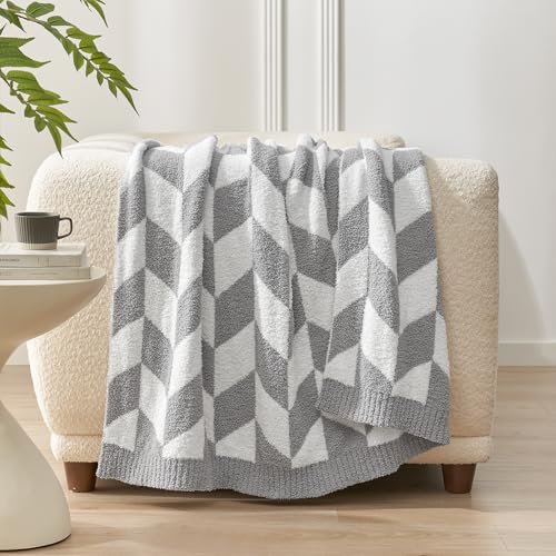 Chevron Throw Blanket for Couch (Chevron Grey / Throw (50"x60"))