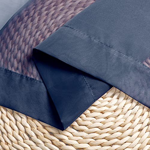 Voile Sheer Curtain Panels 54in Long 2 Pack (Navy Blue / 42"W x 54"L (Pack of 2))