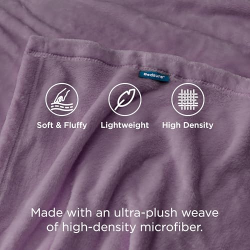 GentleSoft Fleece Throw Blanket for Couch Lavender (Lavender / Throw (50" X 60"))