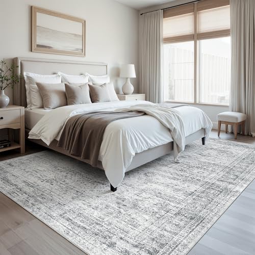 9x12 Area Rugs for Living Room Washable Rug Non (Grey / 9' x 12' (Rectangular))
