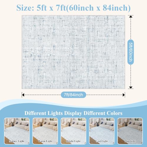 5x7 Area Rug for Living Room (Light Blue / 5' x 7' (Rectangular))