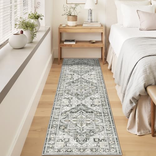 Runner Rug 2x8 Runners for Hallways Washable Rugs (Grey/Beige / 2' x 8' (Runner))