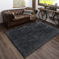 5x8 Dark Grey Area Rug for Sofa Floor Bedroom Rugs Living Room Rugs Fluffy Fuzzy Rug for Entertainment Room Luxury Home Decor (5' x 8' (Rectangular) / Dark Grey)