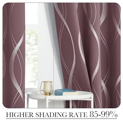 Dry Rose Blackout Curtain Panels 84 for Living Room and Bedroom 2 Panels (1 - Dry Rose / 52"W x 84"L (Pack of 2))