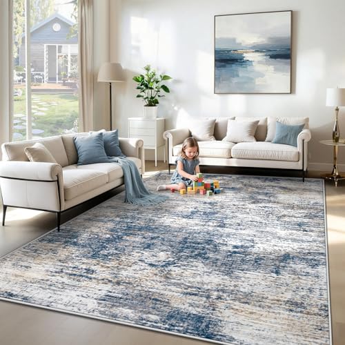 6x9 Area Rugs for Living Room (Blue White / 6' x 9' (Rectangular))