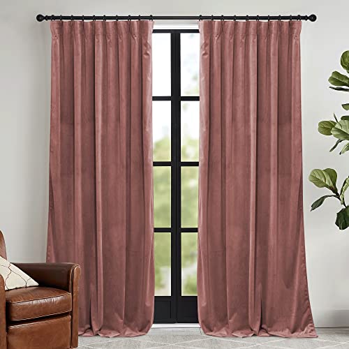 Velvet Curtains 102 inches Long (Wild Rose / 52"W x 102"L (Pack of 2))
