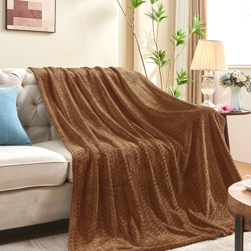 Chocolate Brown Fleece Throw Blanket for Couch (Chocolate Brown / Throw/Travel-50x60 IN)