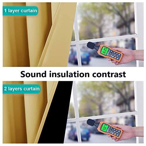 100% Blackout Window Curtain Panels (Yellow / 52"W x 84"L (Pack of 2))