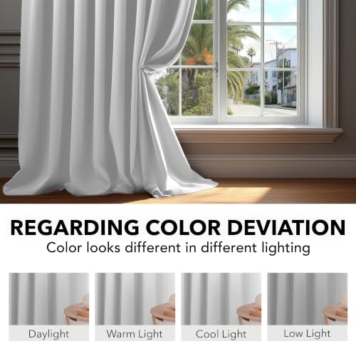 Blackout Curtains for Bedroom (Greyish White / 52"W x 84"L (Pack of 2))