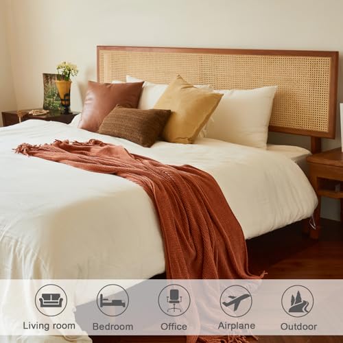 Throw Blanket for Couch (B-orange Rust / 60*80'')
