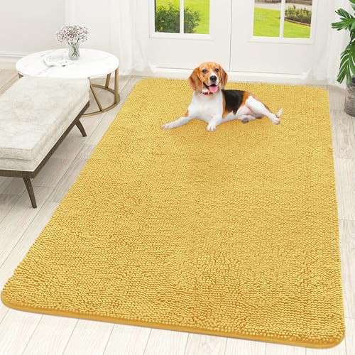 Dog Door Mat for Muddy Paws 70x46 (Yellow / 70" X 46")