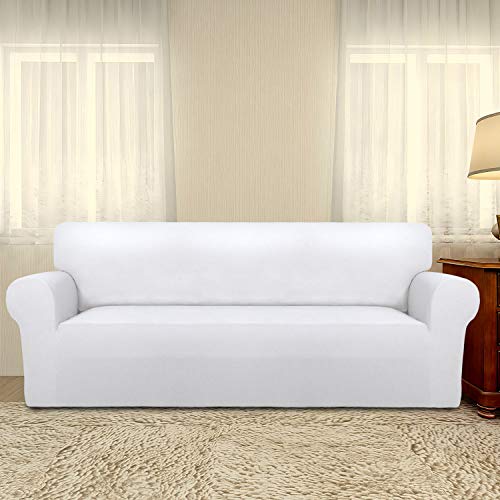 Stretch Oversized Couch Covers Fleece Sofa Slipcovers White (X-Large Oversized Sofa / White)