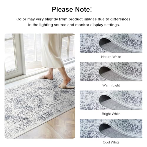 2x5 Washable Runner Rug (Distressed Grey / 2x5)