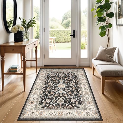 3x4 Rugs Non Slip (Black / 3' x 4' (Rectangular))