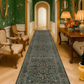 Dark Green Washable 3x16 Extra Long Runner Rug for Hallway Non Slip (Dark Green / Black / 3' x 16' (Runner))