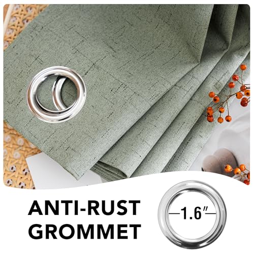100% Blackout Linen Curtains 72" L 2 Panels Green Bay (Green Bay / 52"W x 72"L (Pack of 2))