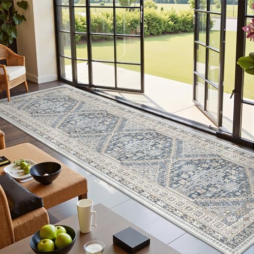 Runner Rug 2x10 (Blue/Beige / 2' x 10' (Runner))