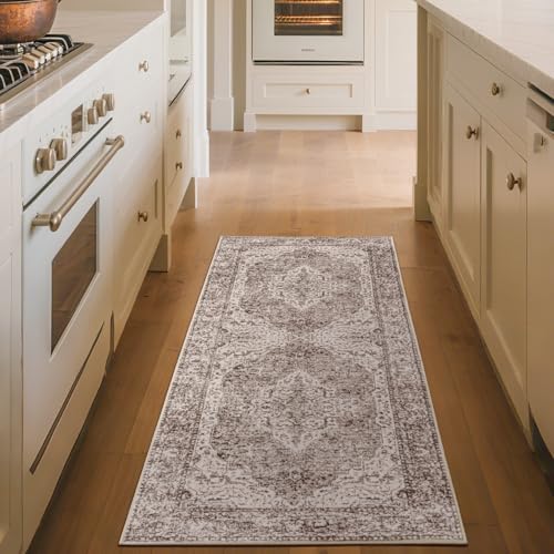 2x6 Runner Rug for Hallways (Vintage Beige Brown / 2' x 6' (Runner))
