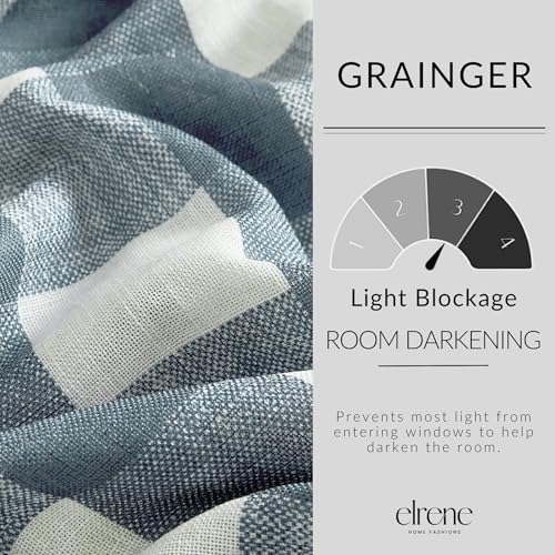 Grainger Buffalo Check Blackout Window Curtain (Chambray / 52"W x 95"L (Pack of 1))