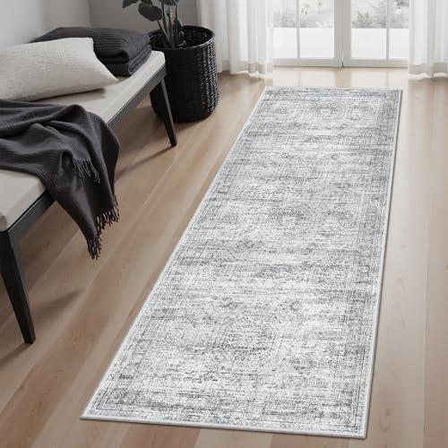 Runner Rug 2x5 Washable Non (Grey / 2' x 5' (Runner))