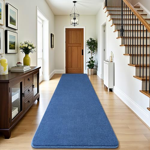 Modern Soft Hallway Runner Rug (2' x 10' (Runner) / Blue)