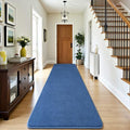 Modern Soft Hallway Runner Rug (2' x 10' (Runner) / Blue)