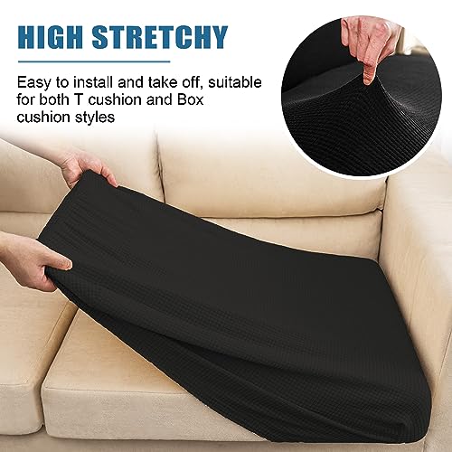 Water Repellent Sofa Cushion Slipcovers (Medium / Black)
