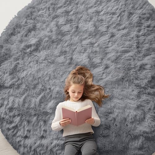 Light Grey Round Rugs for Bedroom (8 Ft Round / Light Grey)