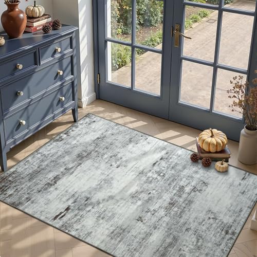 3x5 Washable Non Slip Area Rugs for Bedroom Living Room (Light Neutral Gray / 3' x 5' (Rectangular))