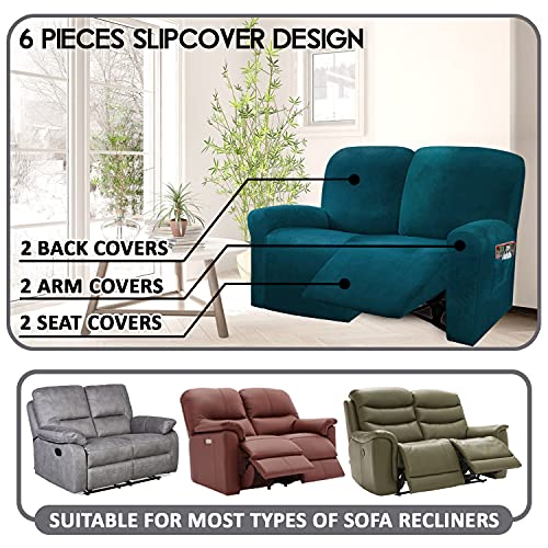 Reclining Love Seat Slipcover (Deep Teel)