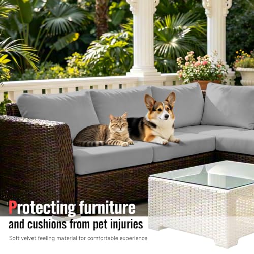 8Pcs Outdoor Cushion Covers (Air-grey / Square-large + Quadrate)