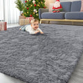 8x10 Machine Washable Large Area Rugs for Living Room (8x10 Ft / Light Grey)